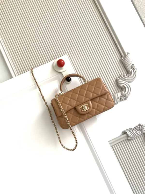 Chanel Quilted Mini Top Handle Bag with Chain Strap image 1
