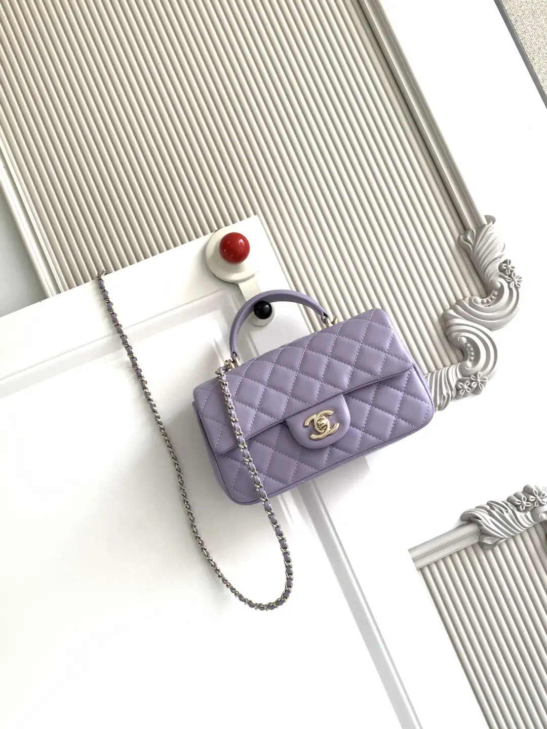 Chanel Quilted Mini Top Handle Bag with Chain Strap image 1