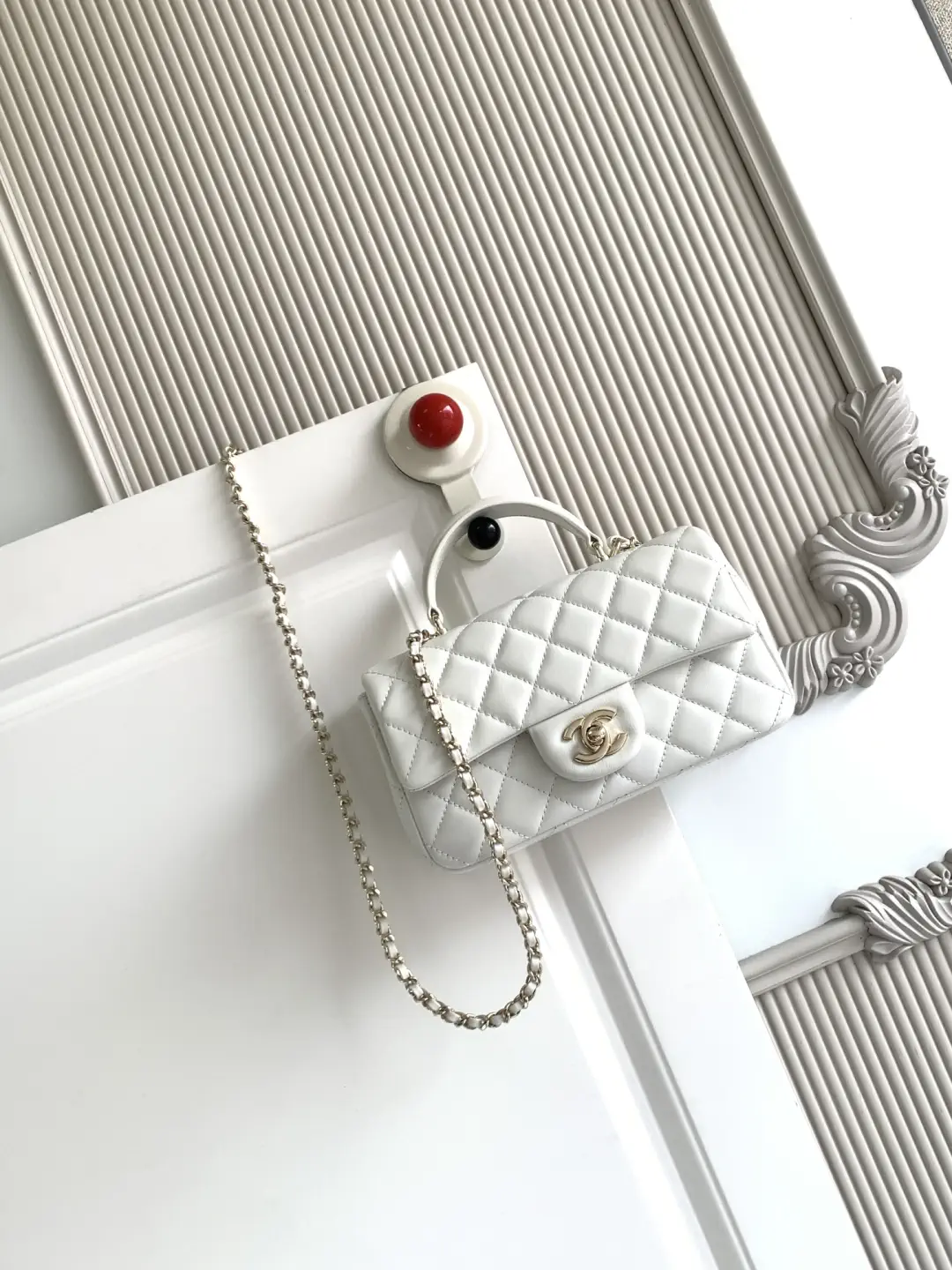 Chanel Quilted Mini Top Handle Bag with Chain Strap image 1