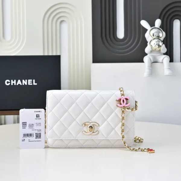 Chanel White Quilted WOC Chain Bag image 1