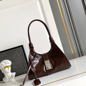Prada Brown Buckle Detail Shoulder Bag image 1