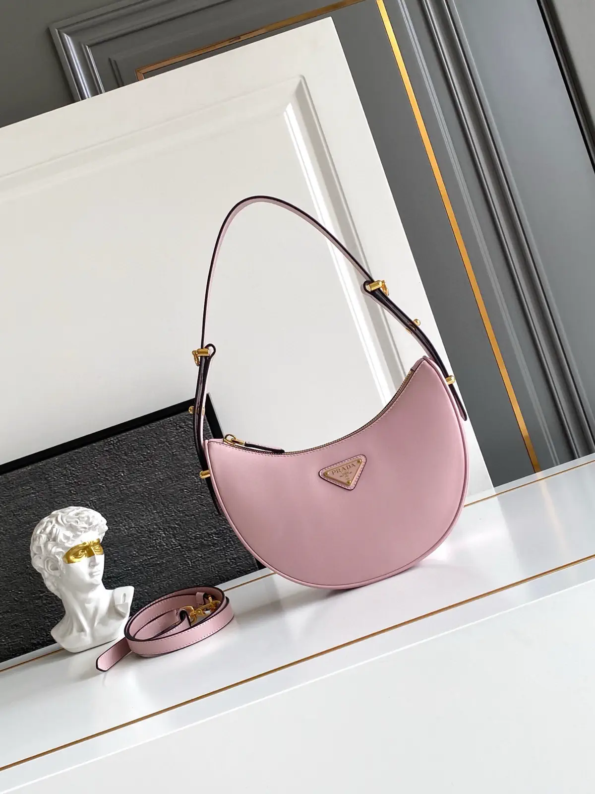 Prada Hobo Leather Shoulder Bag image 1