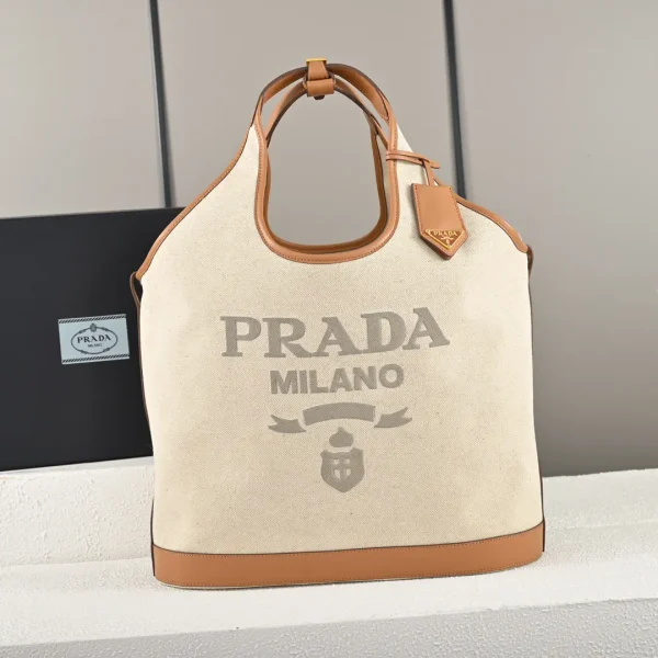 Prada Linen Blend Large Tote Bag image 1