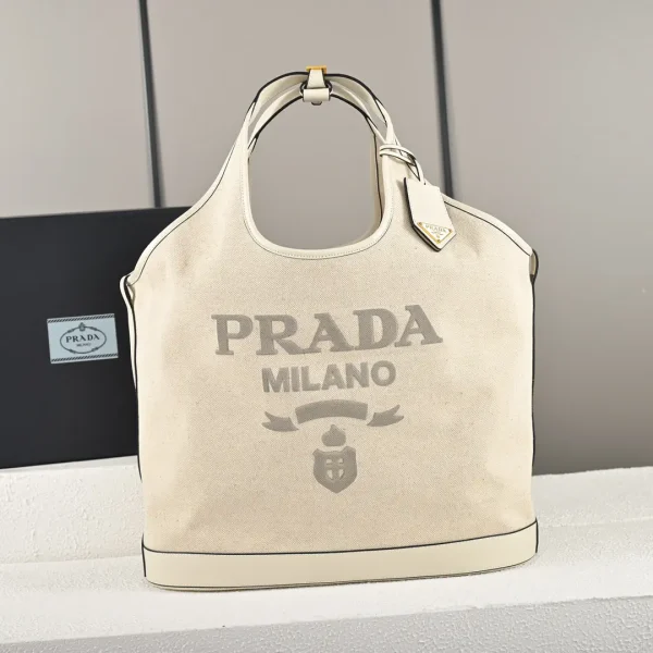 Prada Linen Blend Large Tote Bag image 1