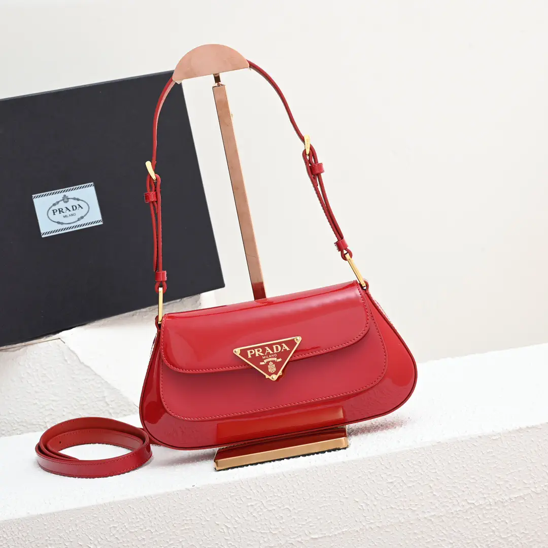 Prada Patent Leather Flap Shoulder Bag image 1