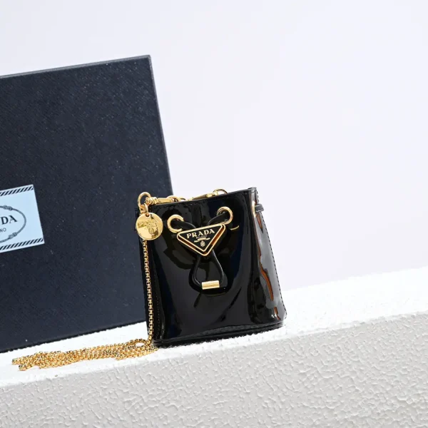 Prada Mini Patent Leather Bucket Bag image 1