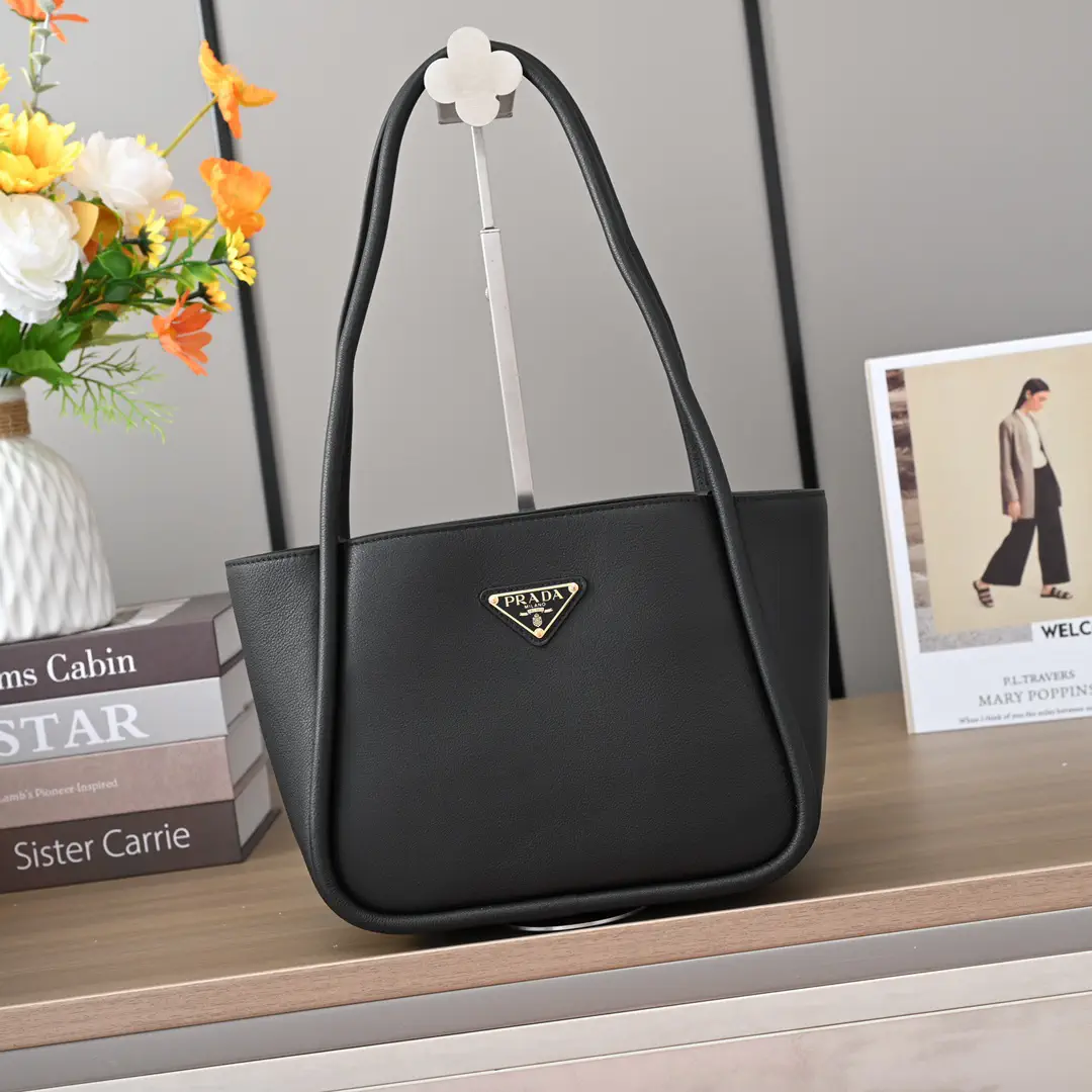 Prada Black Leather Shoulder Bag image 1