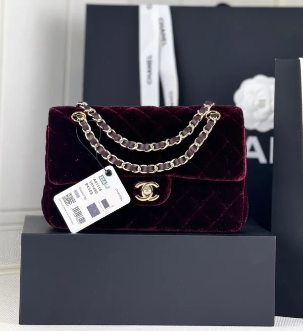 Chanel Quilted Velvet Classic Flap Shoulder Bag image 1