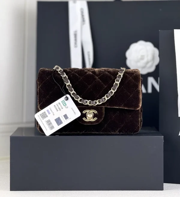 Chanel Quilted Velvet Classic Flap Shoulder Bag image 1