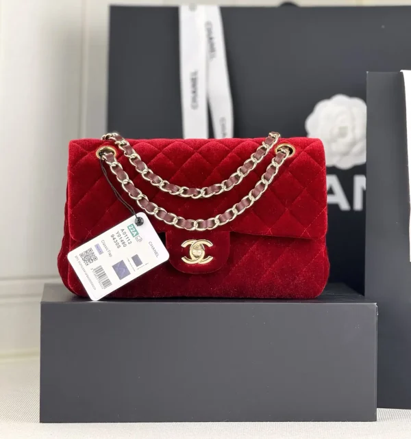 Chanel Quilted Velvet Classic Flap Shoulder Bag image 1