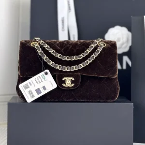 Chanel Quilted Velvet Classic Flap Shoulder Bag image 1