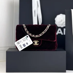 Chanel Quilted Velvet Classic Flap Shoulder Bag image 1