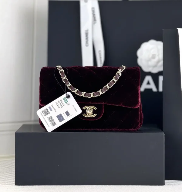 Chanel Quilted Velvet Classic Flap Shoulder Bag image 1