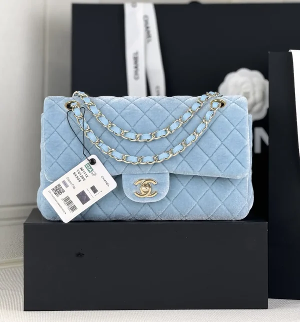 Chanel Quilted Velvet Classic Flap Shoulder Bag image 1