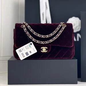 Chanel Quilted Velvet Classic Flap Shoulder Bag image 1