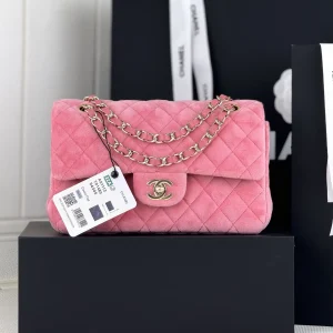 Chanel Quilted Velvet Classic Flap Shoulder Bag image 1