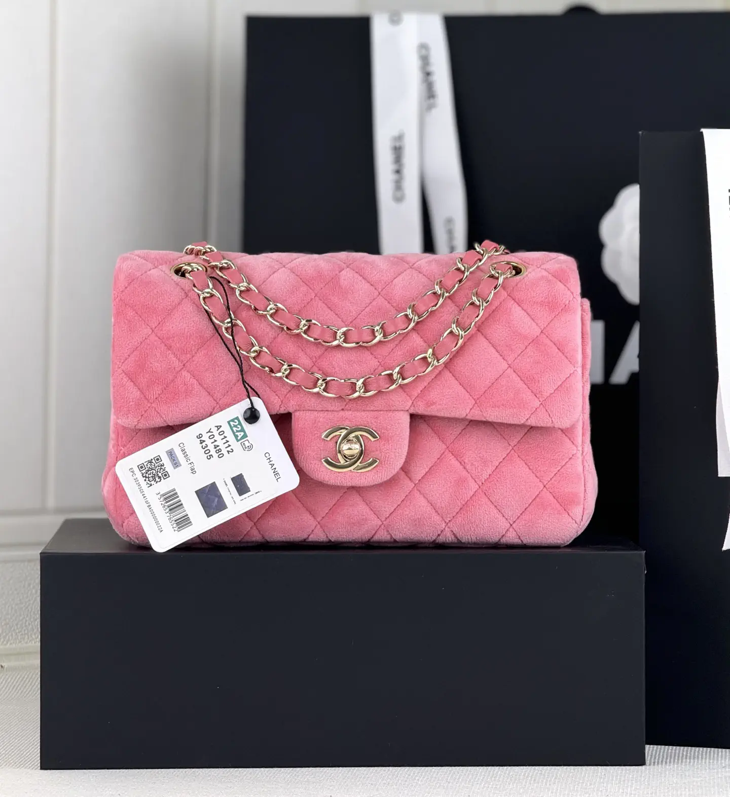 Chanel Quilted Velvet Classic Flap Shoulder Bag image 1