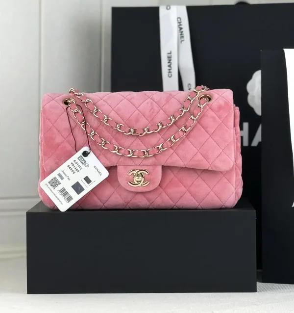 Chanel Quilted Velvet Shoulder Bag image 1