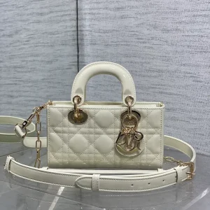 Dior White Quilted Patent Mini Top Handle Bag image 1