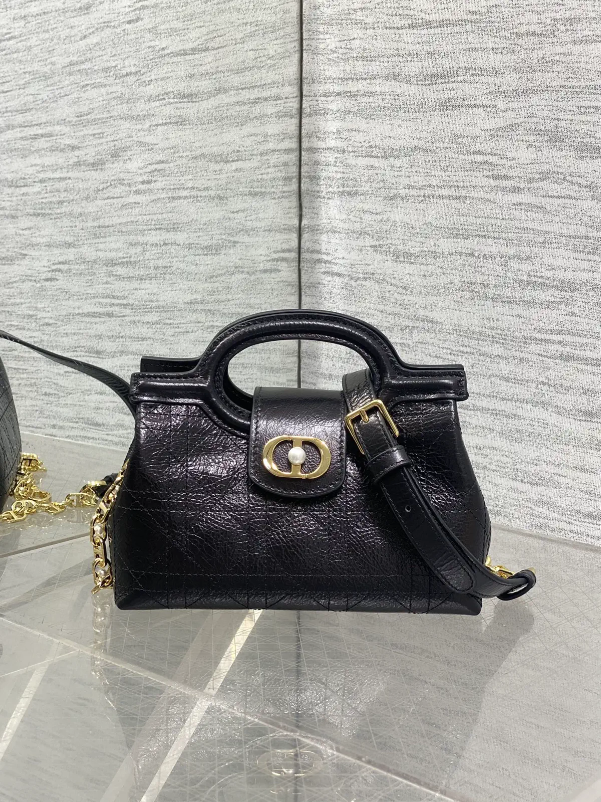 Dior Black Jolie Mini Top Handle Bag image 1