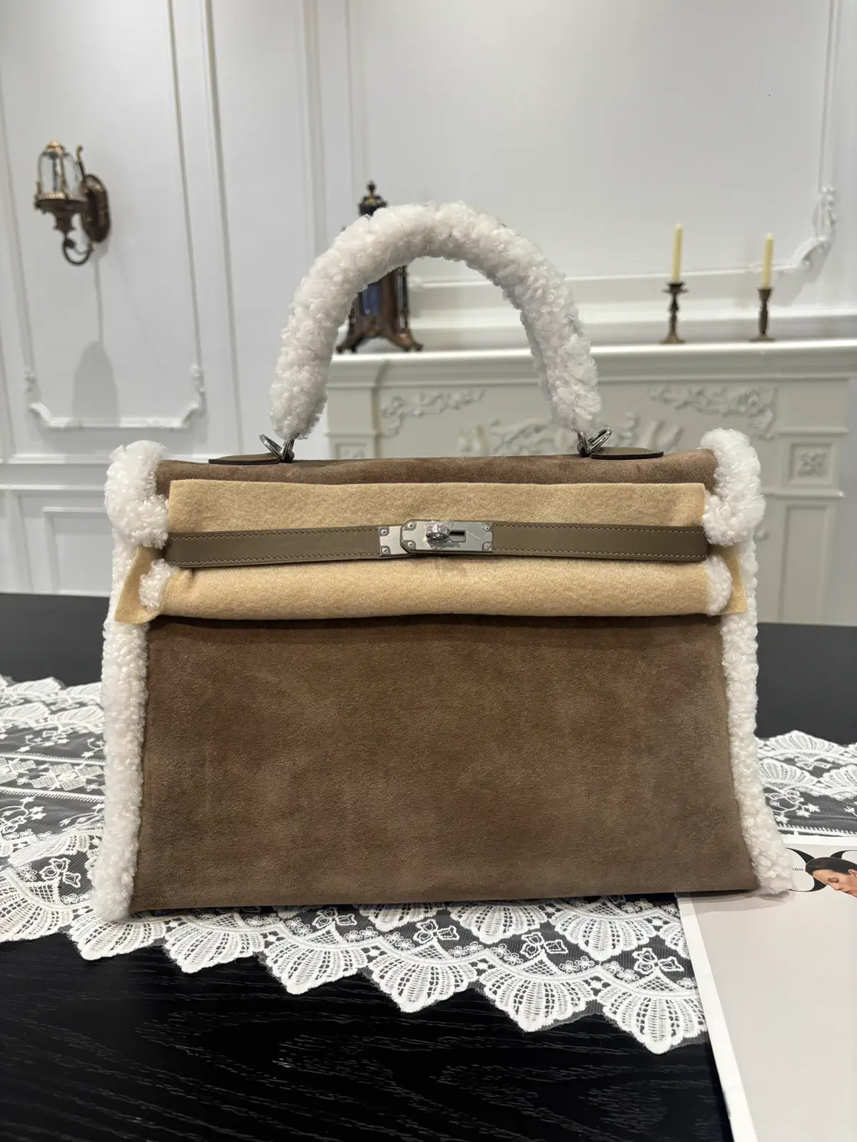 Hermès Fuzzy Trim Top Handle Bag image 1