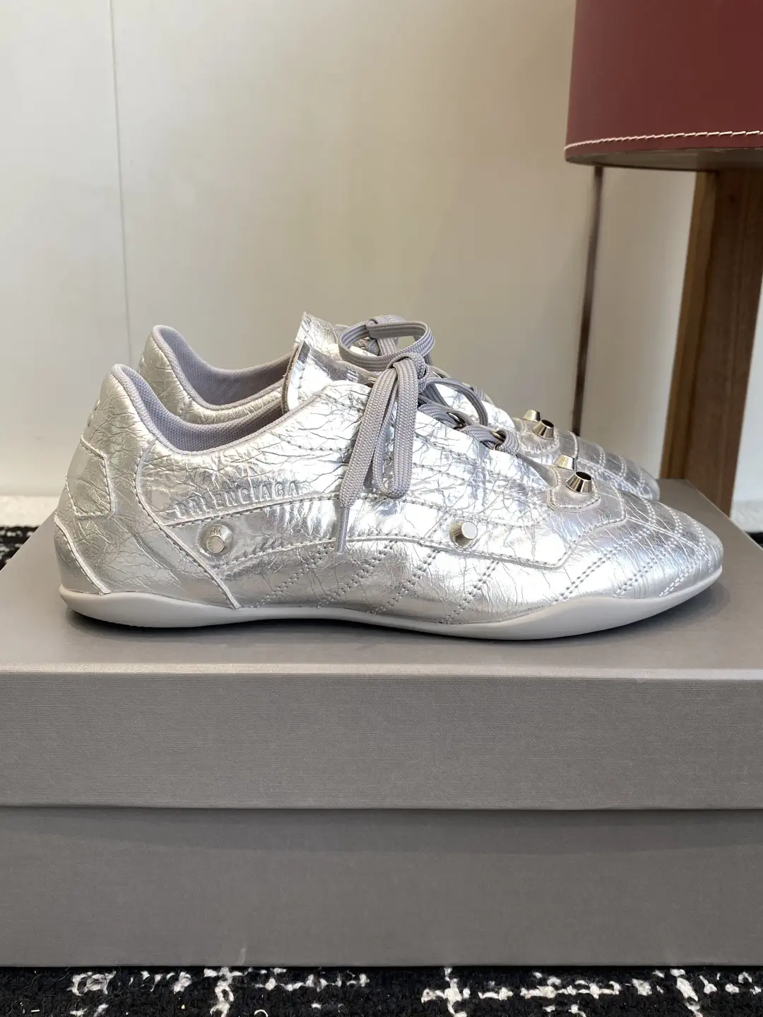 Balenciaga Women's Silver Casual Sneakers image 1