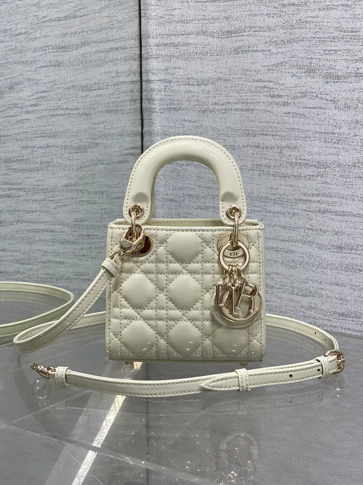 Dior Quilted Patent Mini Top Handle Bag image 1