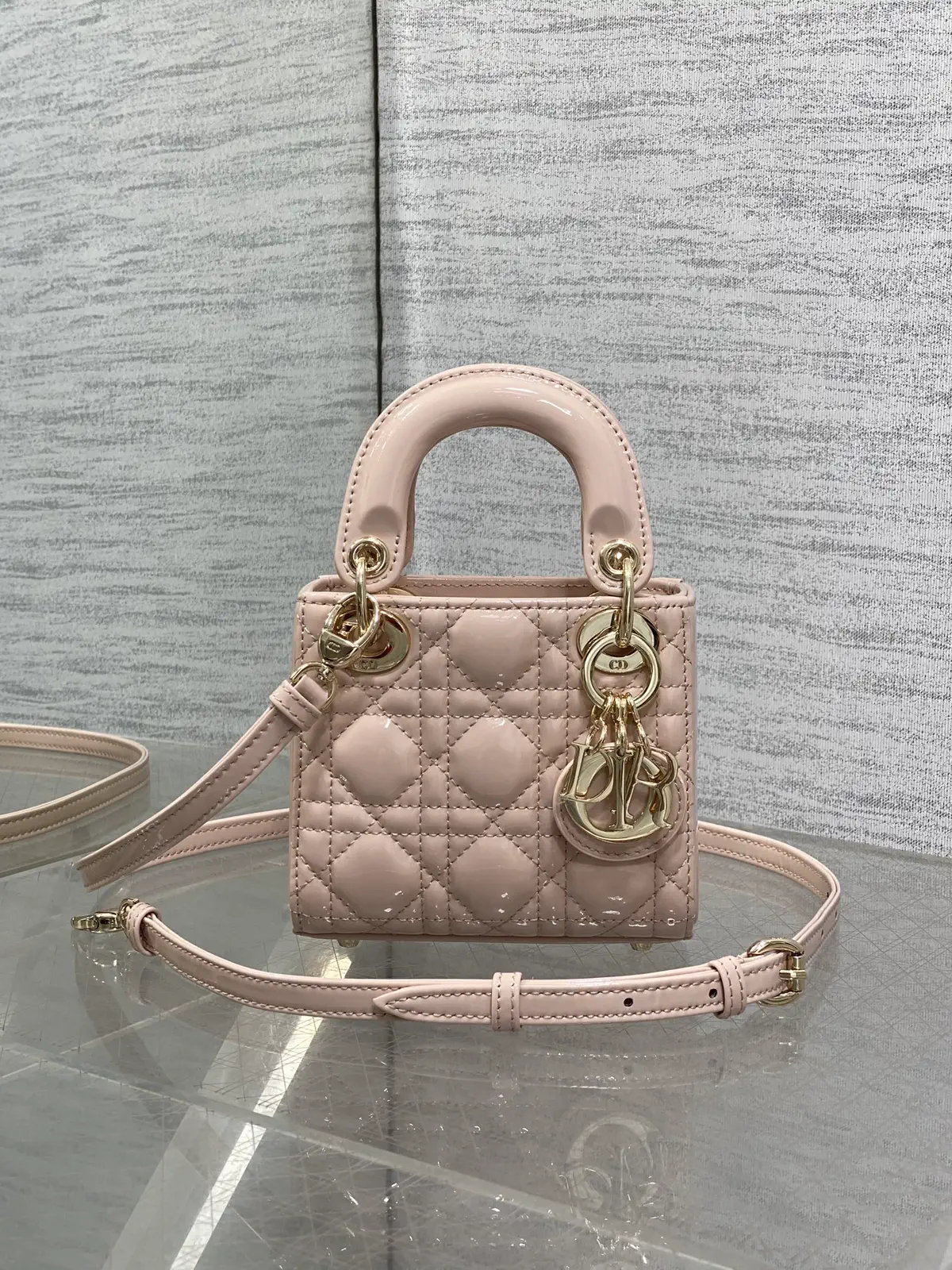 Dior Quilted Patent Mini Top Handle Bag image 1