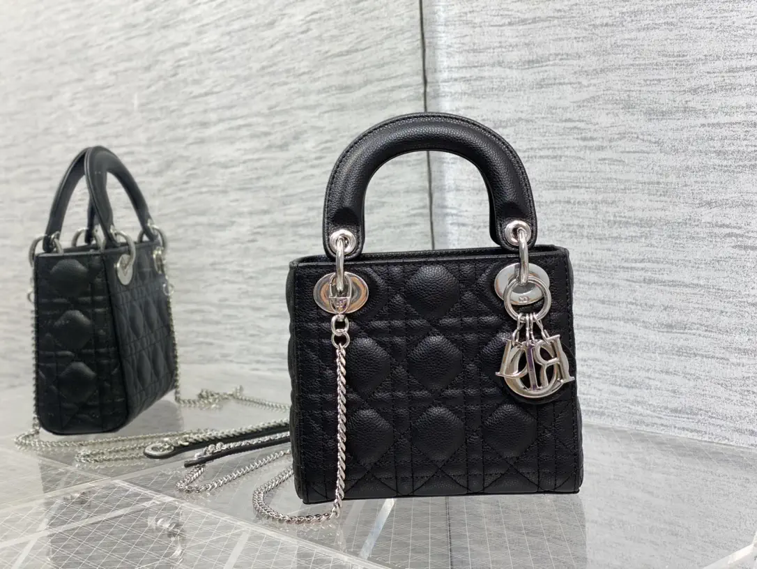 Dior Black Quilted Top Handle Bag image 1