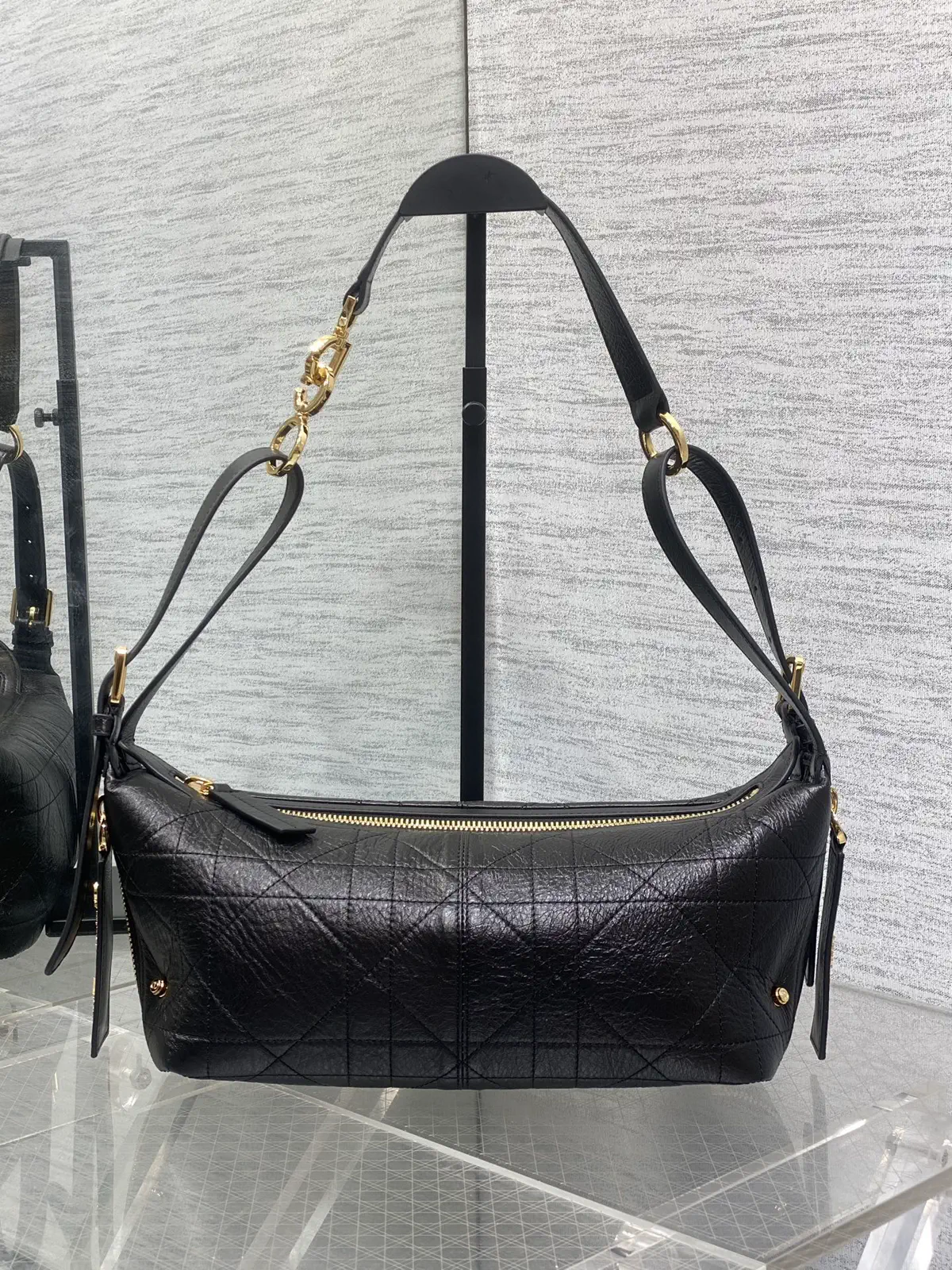 Dior Black Quilted Hobo Shoulder Bag image 1