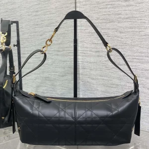 Dior Black Quilted Hobo Shoulder Bag image 1