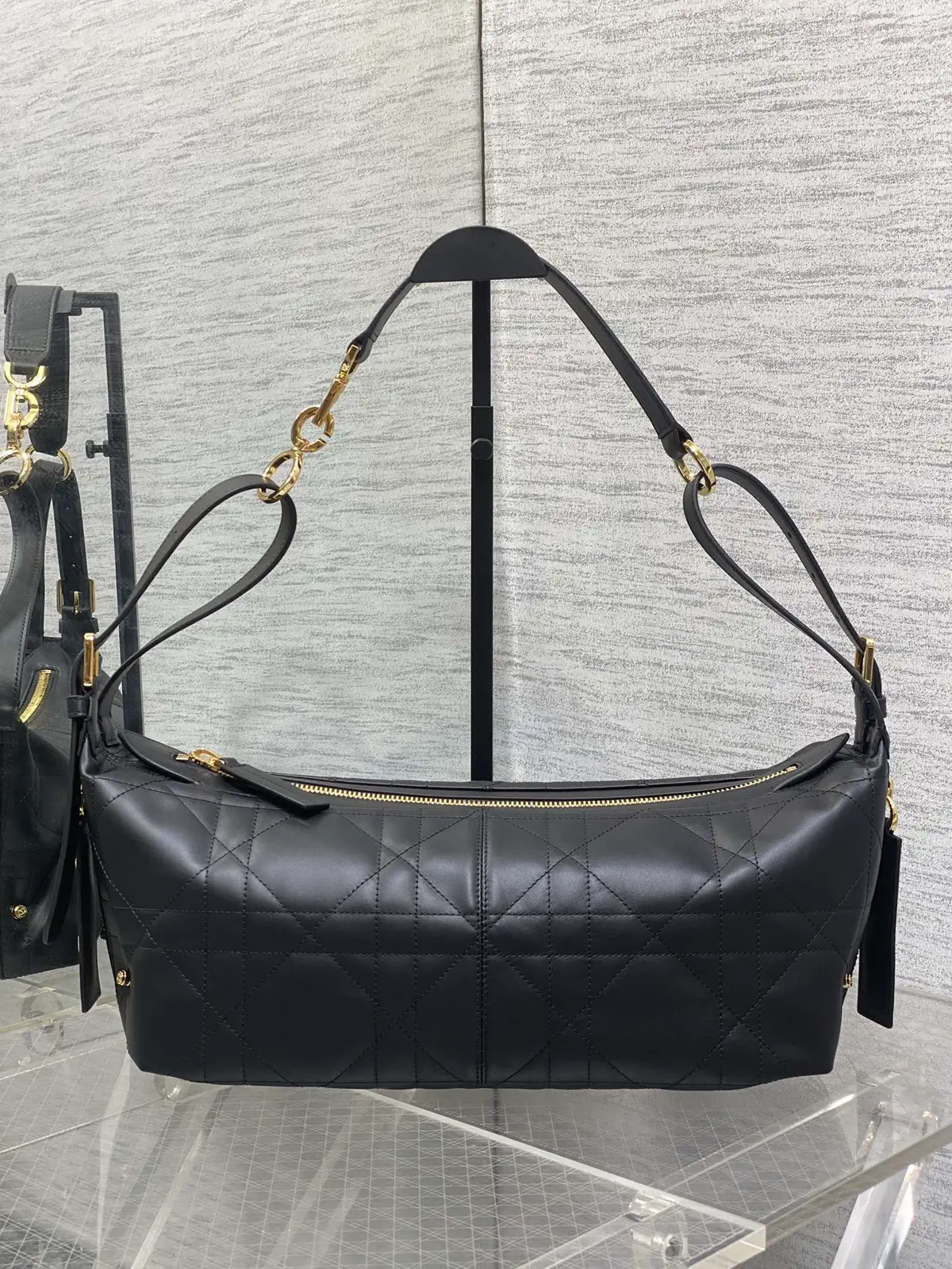 Dior Black Quilted Hobo Shoulder Bag image 1