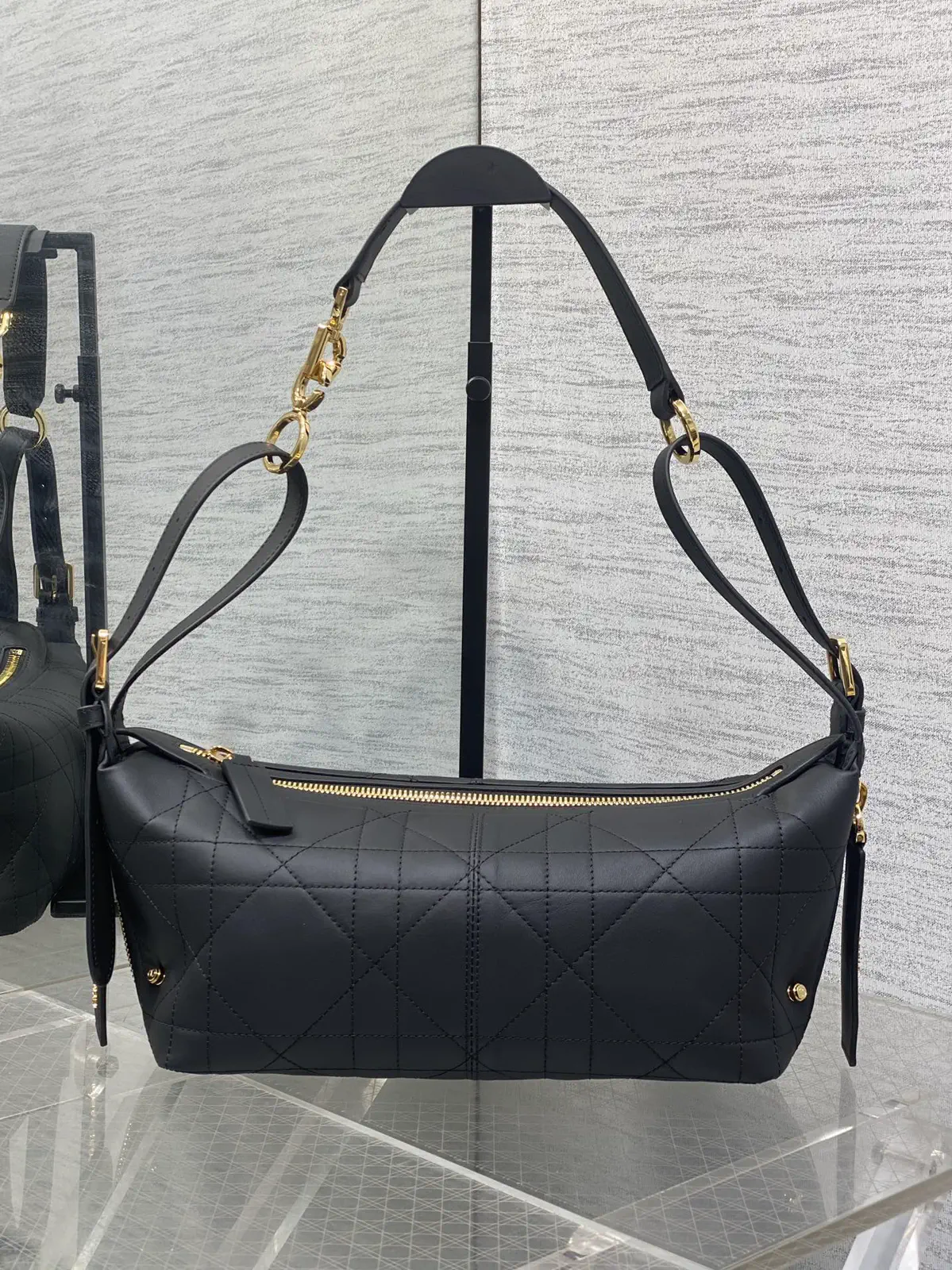 Dior Black Quilted Hobo Shoulder Bag image 1