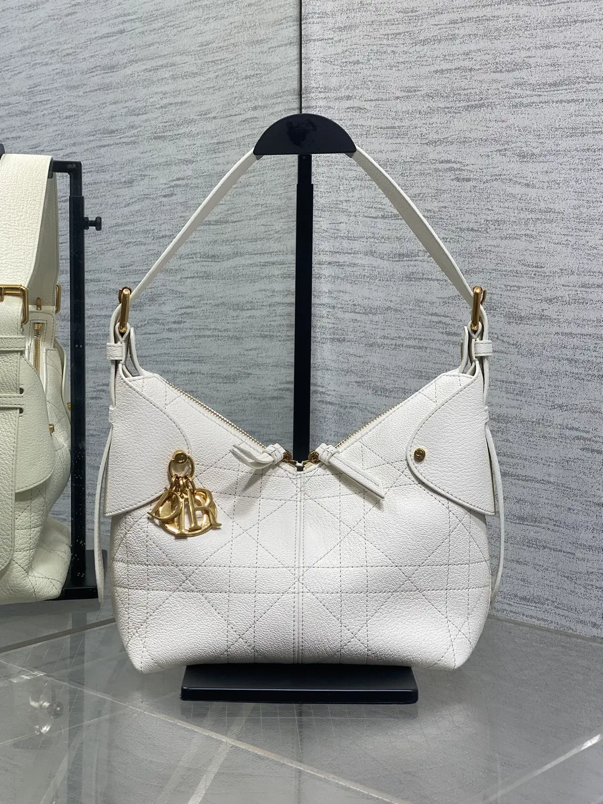 Dior White Quilted Shoulder Bag image 1
