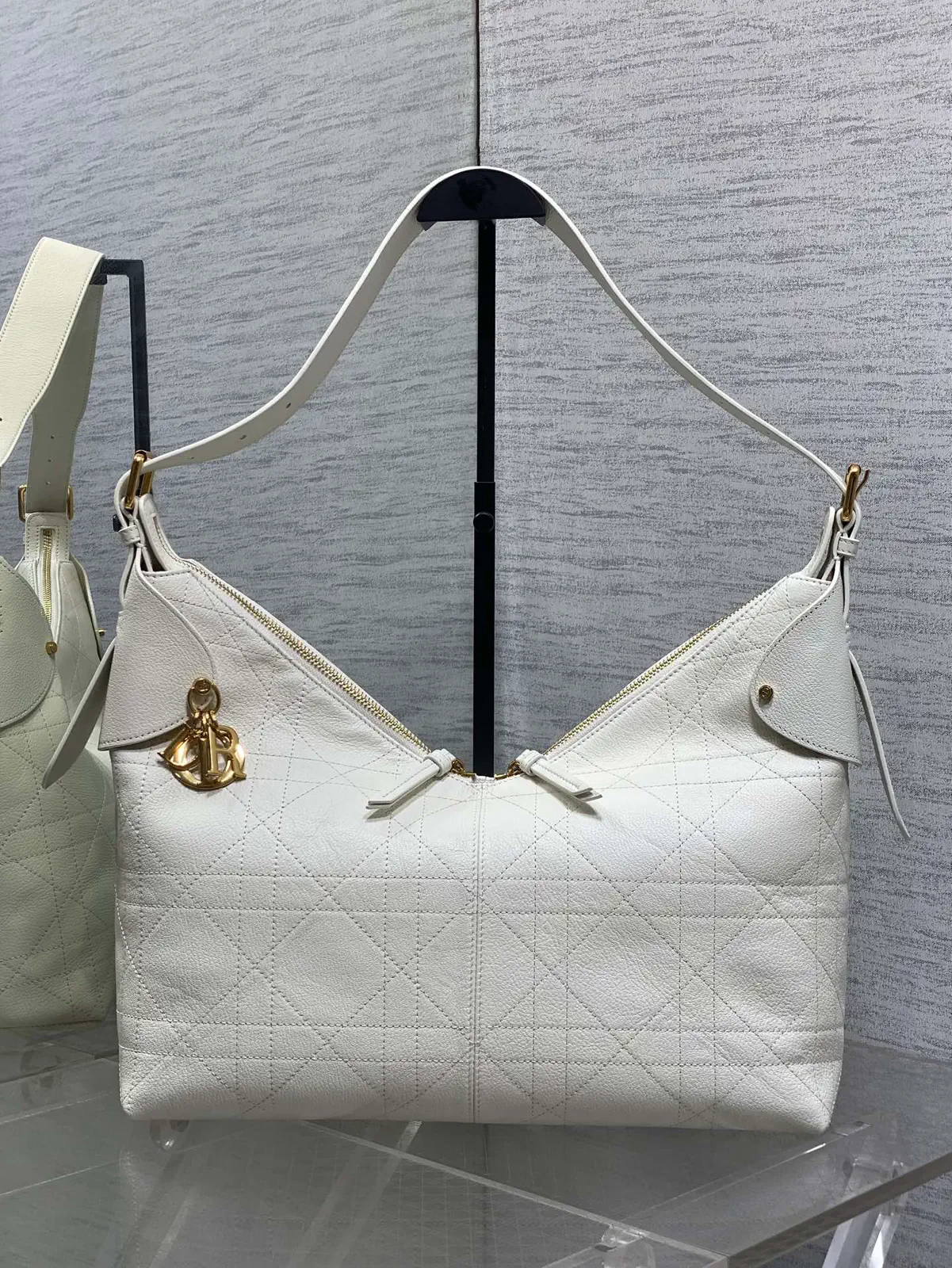 Dior White Quilted Shoulder Bag image 1