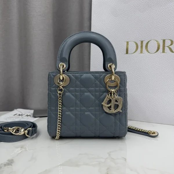 Dior Quilted Lambskin Mini Lady Dior Top Handle Bag image 1