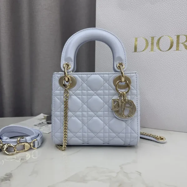 Dior Quilted Lambskin Mini Lady Dior Top Handle Bag image 1