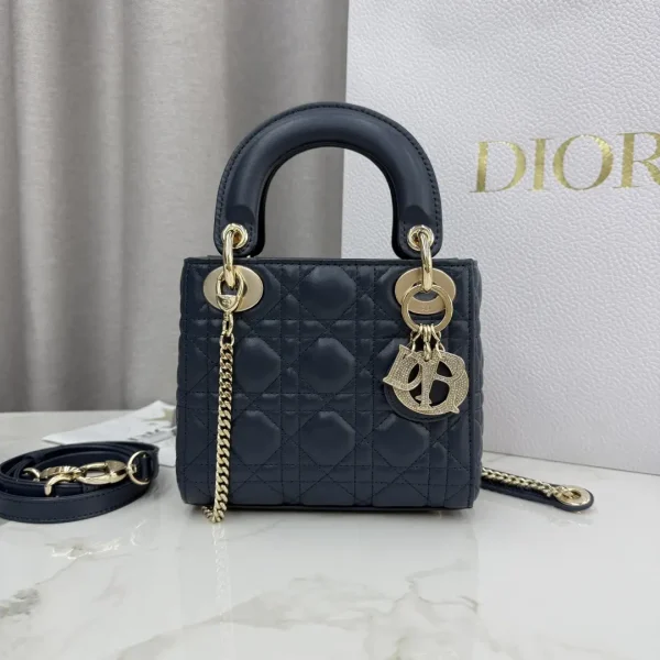 Dior Quilted Lambskin Mini Lady Dior Top Handle Bag image 1