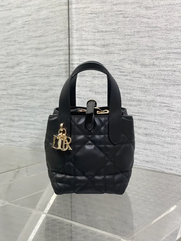 Dior Black Quilted Mini Bucket Bag image 1