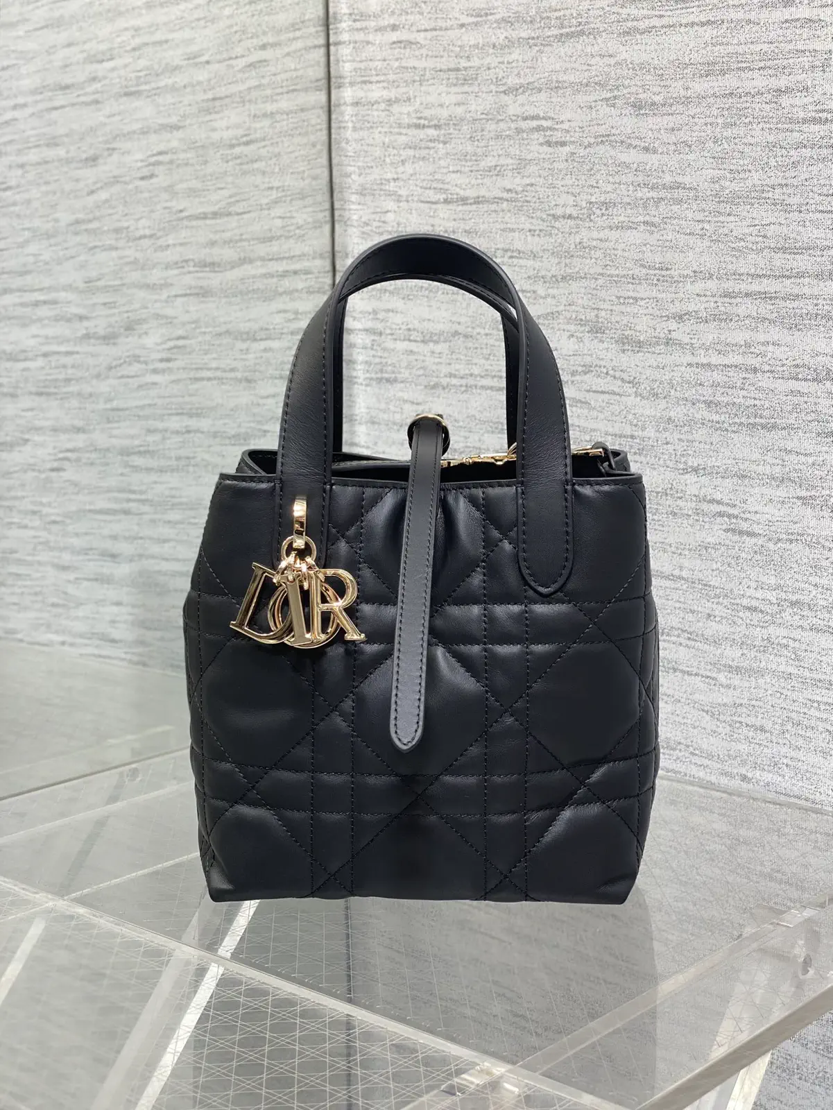 Dior Black Quilted Top Handle Bag image 1