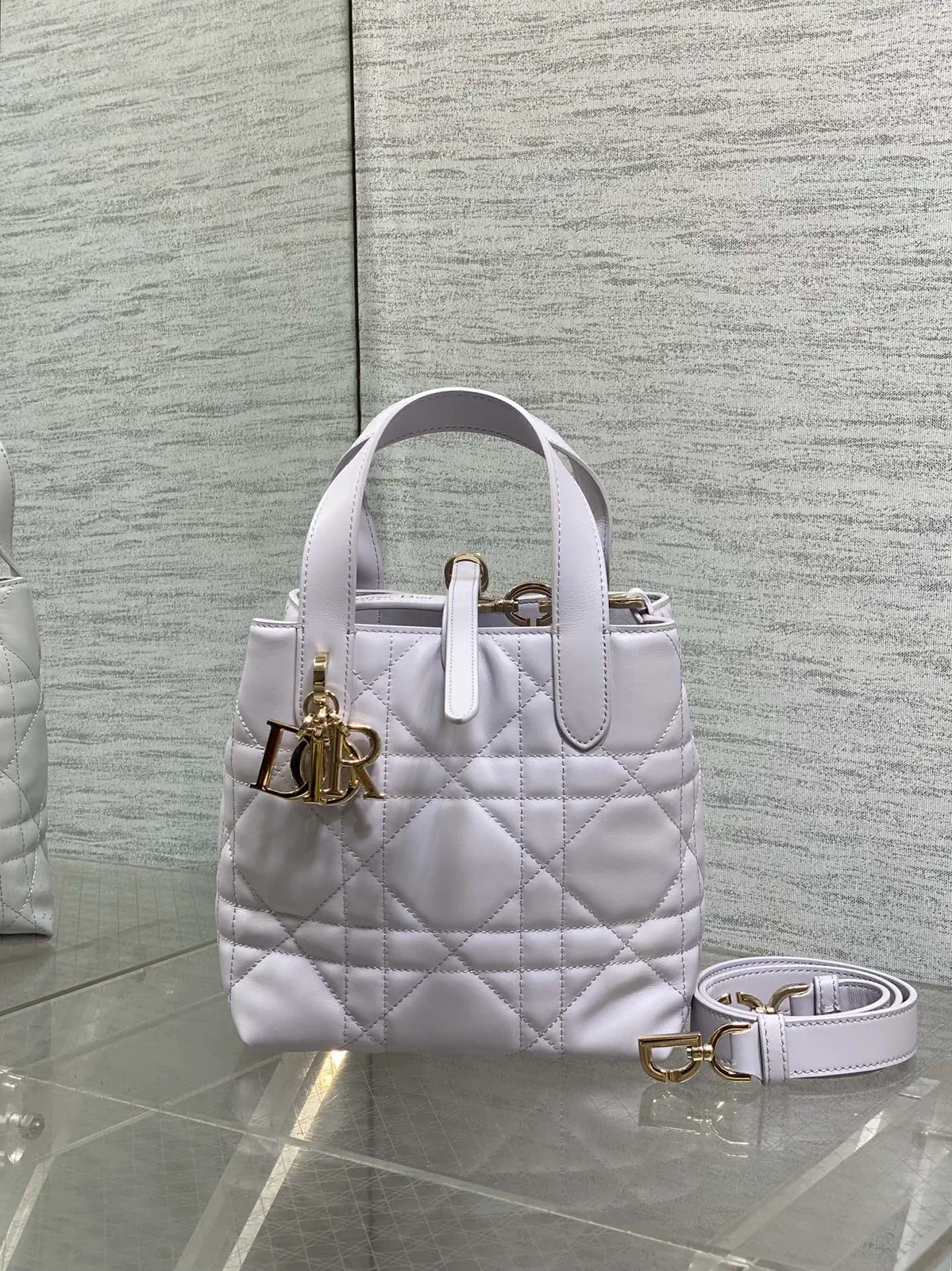 Dior Quilted Top Handle Bag with Detachable Shoulder Strap image 1