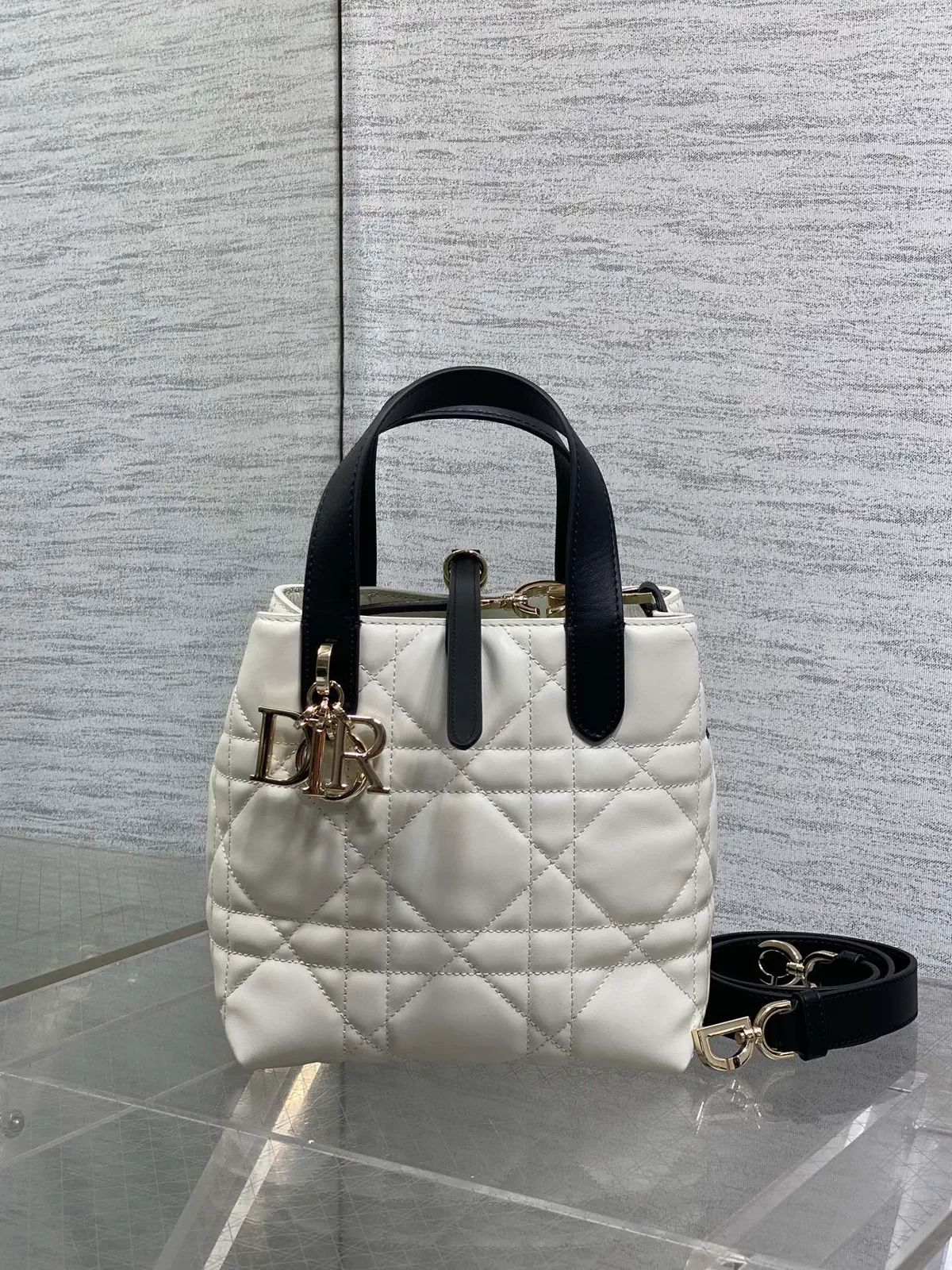 Dior Quilted Two-Tone Top Handle Bag image 1