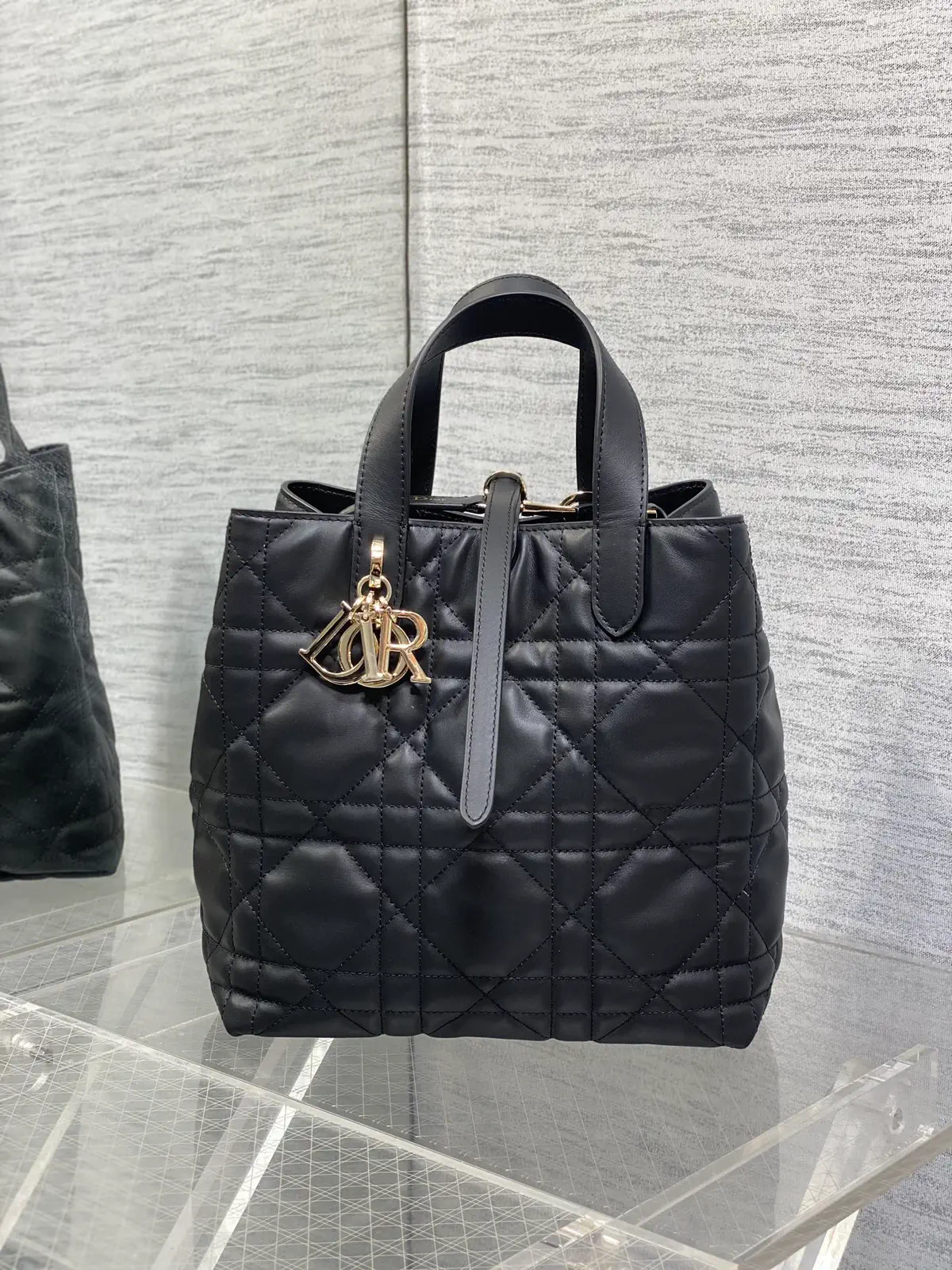 Dior Black Quilted Top Handle Bag image 1