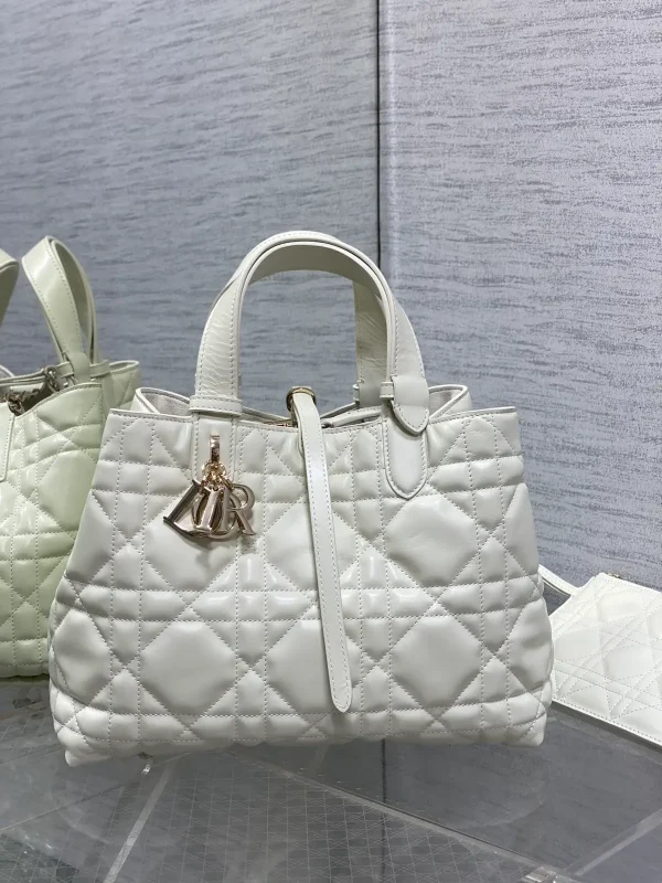 Dior White Quilted Top Handle Bag image 1