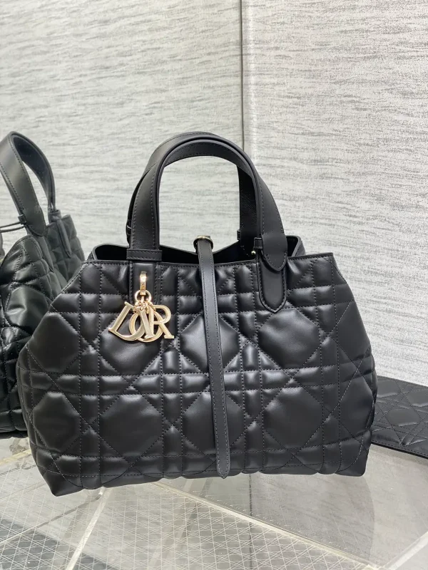 Dior Black Quilted Top Handle Bag image 1