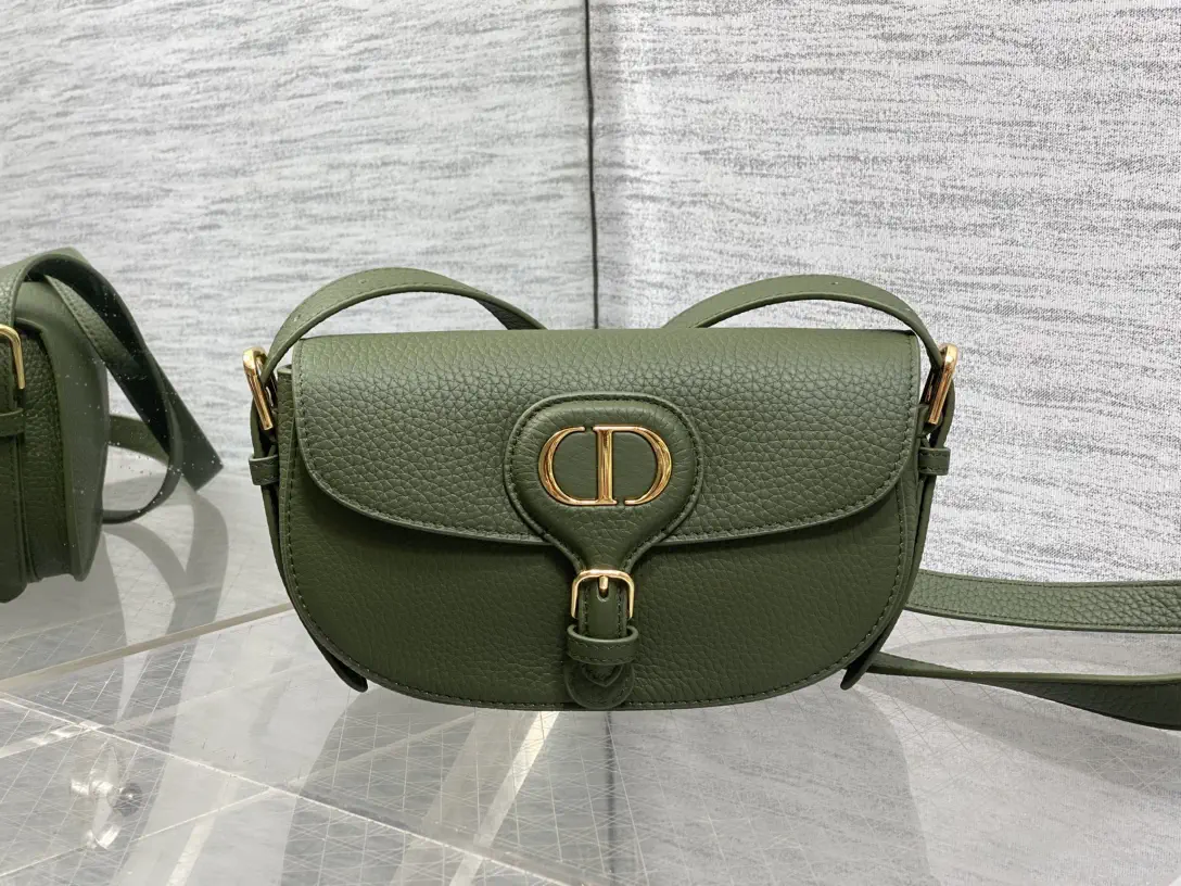 Dior Olive Green Grained Leather Bobby Crossbody Bag image 1