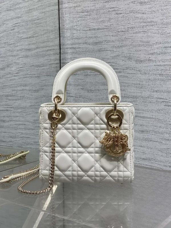 Dior White Quilted Top Handle Bag image 1