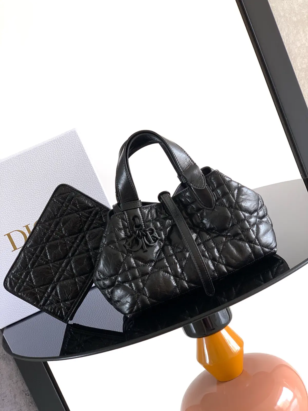 Dior Toujours Black Quilted Top Handle Bag image 1