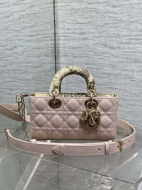 Dior Quilted Top Handle Bag with Snake Skin Handle image 1