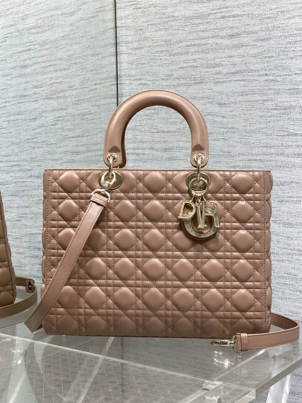 Dior Quilted Top Handle Bag with Detachable Strap image 1
